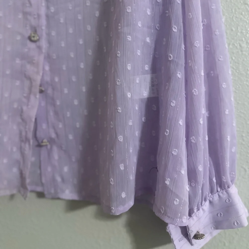 Sister Jane Lavender Blouse with White Collar - Picture 7 of 15